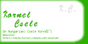 kornel csele business card